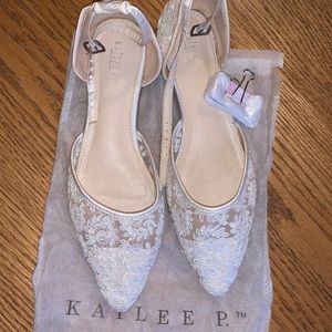 Kailee P Ivory Lace Shoes